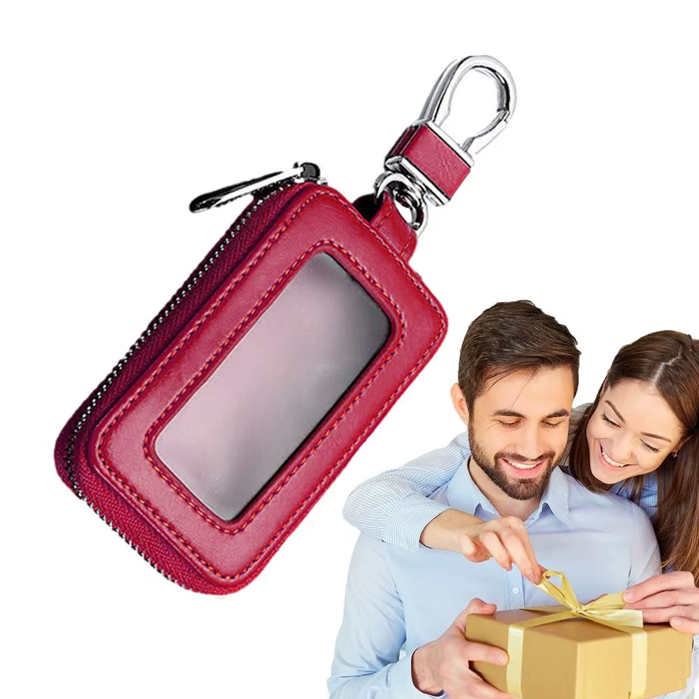 Étui en cuir unisexe pour clés de voiture, porte-clés multifonction, organisateur de clés, pochette 