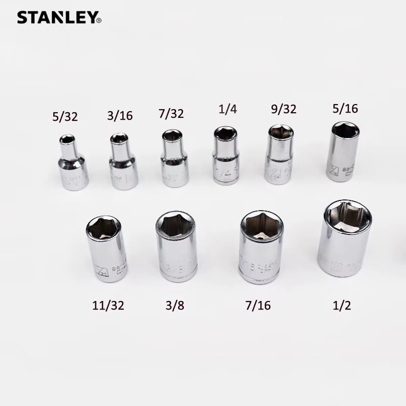 Stanley 1 pièce 1/4 lecteur pouces douille 5/32 3/16 7/32 1/4 9/32 5/16 11/32/3/8 7/16 1/2 clé à dou