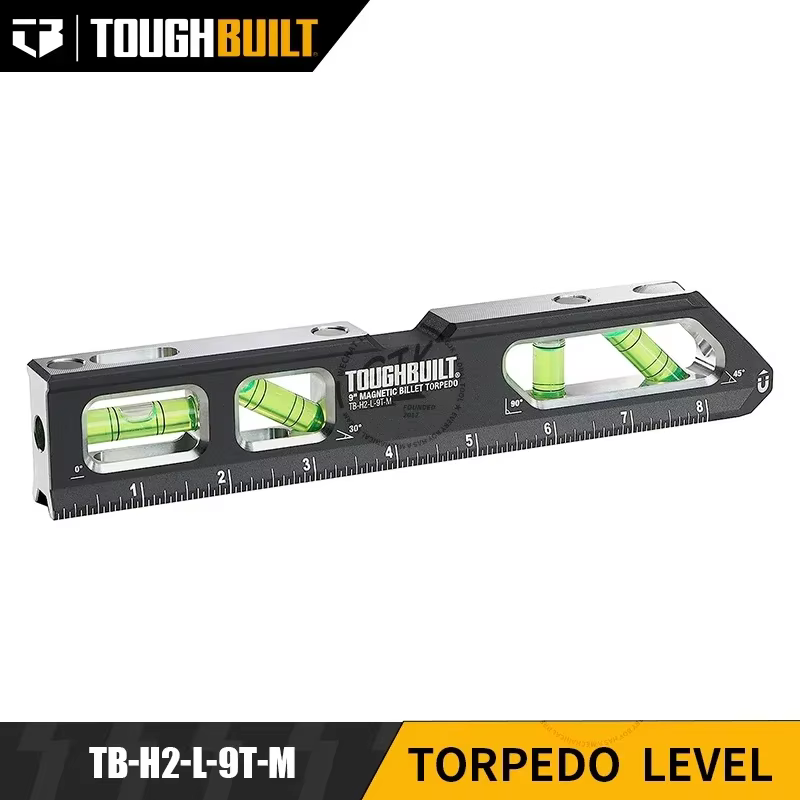 Niveau de torpille à billette magnétique ToughBuilt de 9 pouces - (TB-H2-L-9T-M)