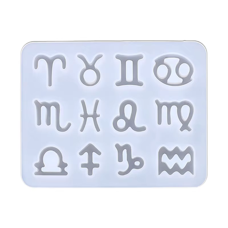 Moule en résine époxy 12 horoscopes, pendentifs, porte-clés, moule en Silicone, bricolage artisanat,