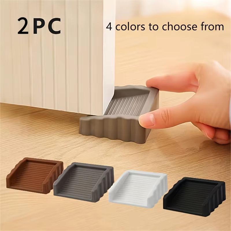 Bloc d'arrêt de porte en Silicone, 2 pièces, butoir de porte à cale, pour maison et bureau, retenue 