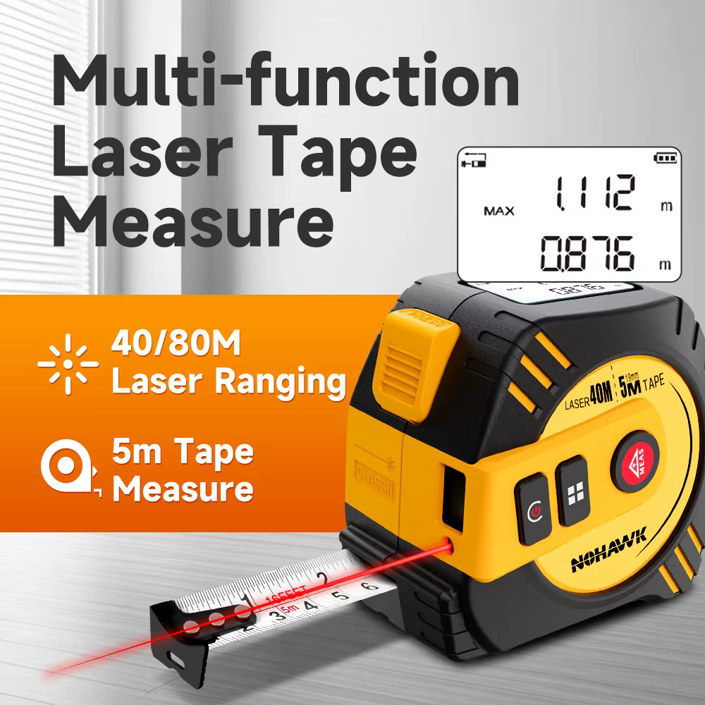 Nohawk 40m/80m ruban à mesurer Laser ruban à mesurer outil de mesure télémètre Laser ruban à mesurer