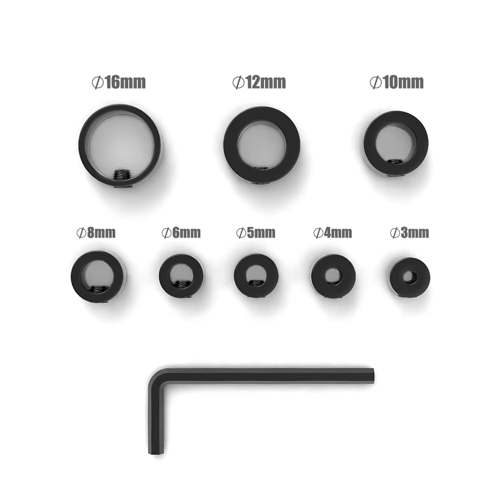 Jeu de colliers d'embout d'arrêt de profondeur de perçage 3-16mm, 9 pièces, anneau de limite de posi