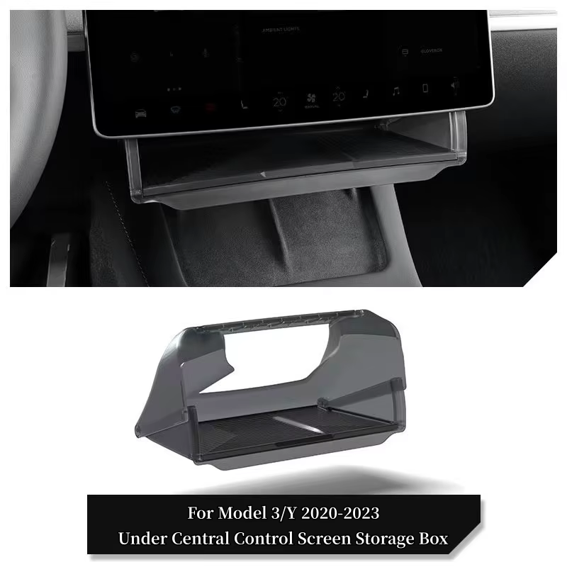 Boîte de rangement sous l'écran de la console centrale pour Tesla Model 3/Y Juniper/Launch 2026, Org