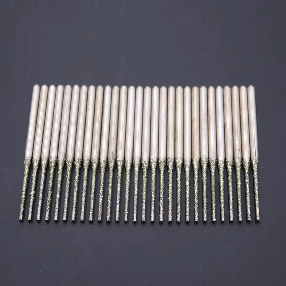 100 pièces ultralong diamant meulage bits tige 2.3mm trou de forage forets petites forets 0.8mm-2.5m