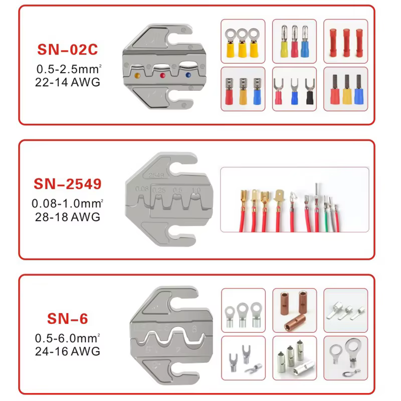 Pince à sertir, jeu de mâchoires à sertir, mâchoires à fente de 4mm, SN-48BS/58B/02C/2546B/2549 /06/