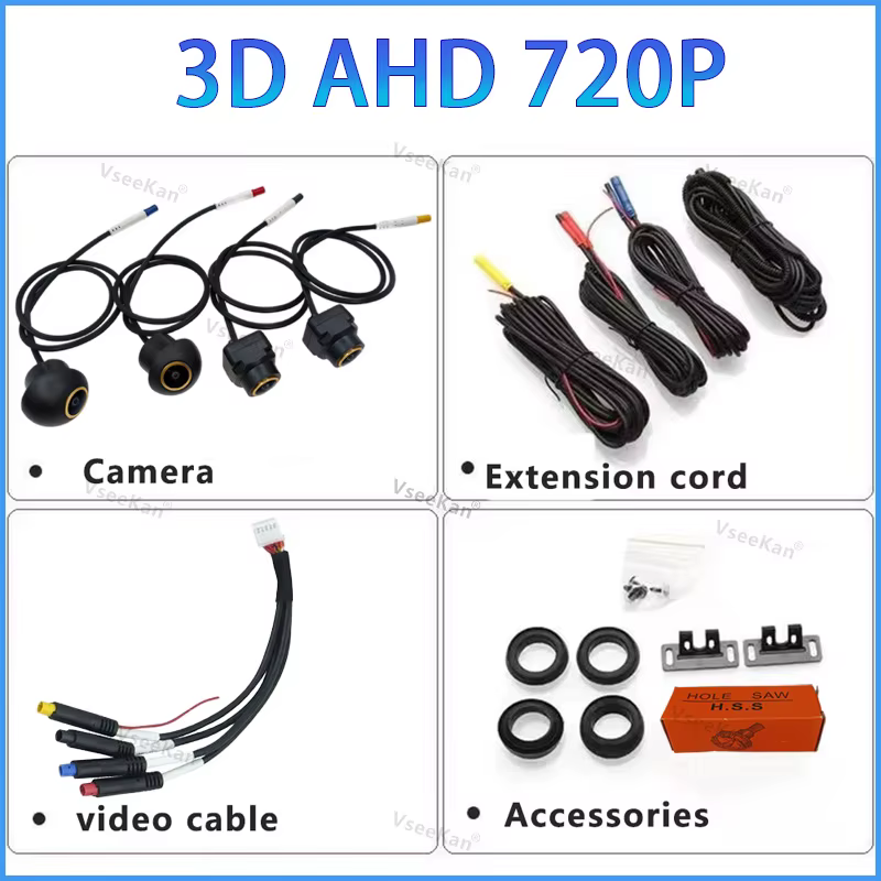 Caméra WDR Sony307 Guardian pour Android Auto, aide à la conduite à 360 °, objectif Golden Fisheye,