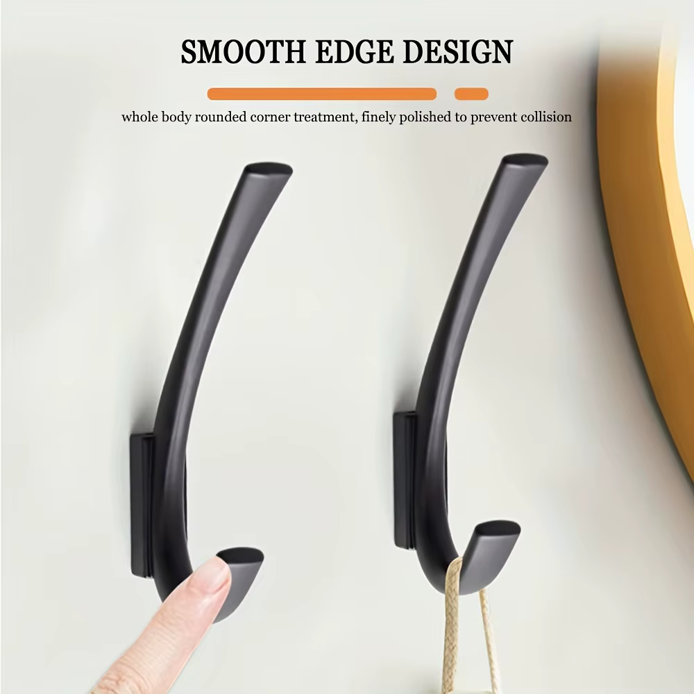 Patères en métal robuste – 1 pièce, finition dorée ou noire mate, fixés au mur pour le rangement de