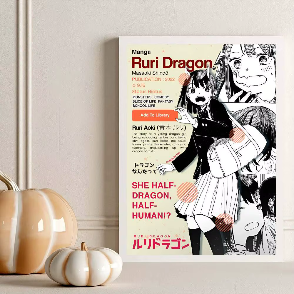 R-Ruri d-dragon affiche murale pour salon chambre mur bureau décoration murale cadeau pour amis sans