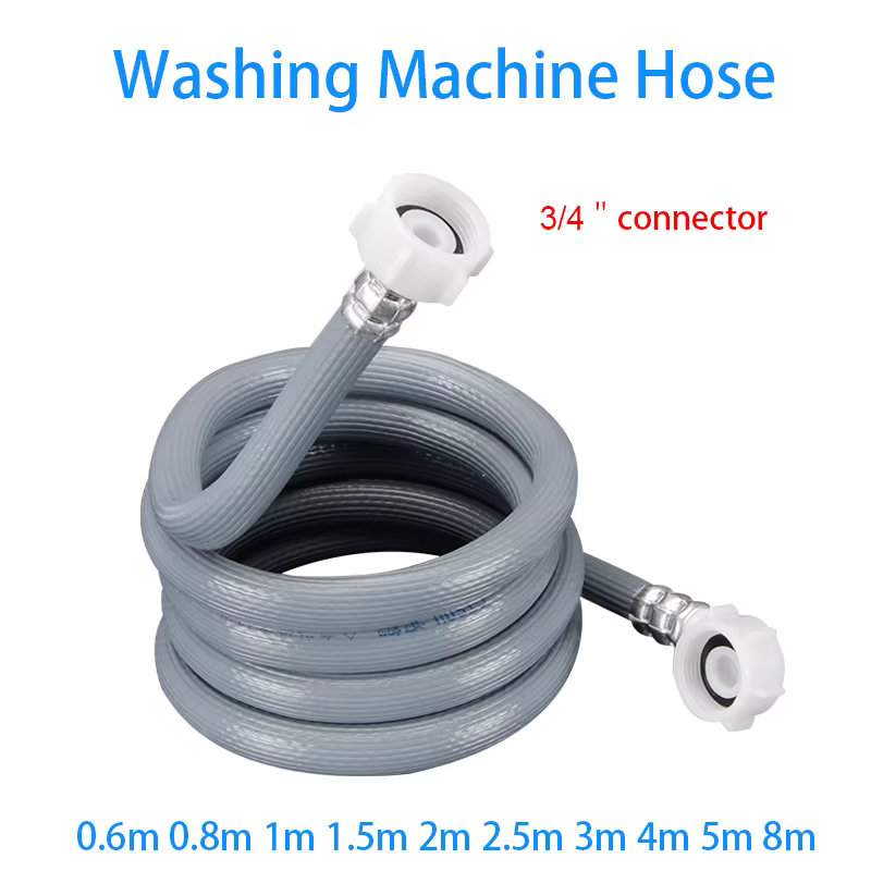 Tuyau de Machine à laver de 0.6 à 8m, avec connecteur de 3/4 pouces, tuyau d'entrée de lave-vaissell
