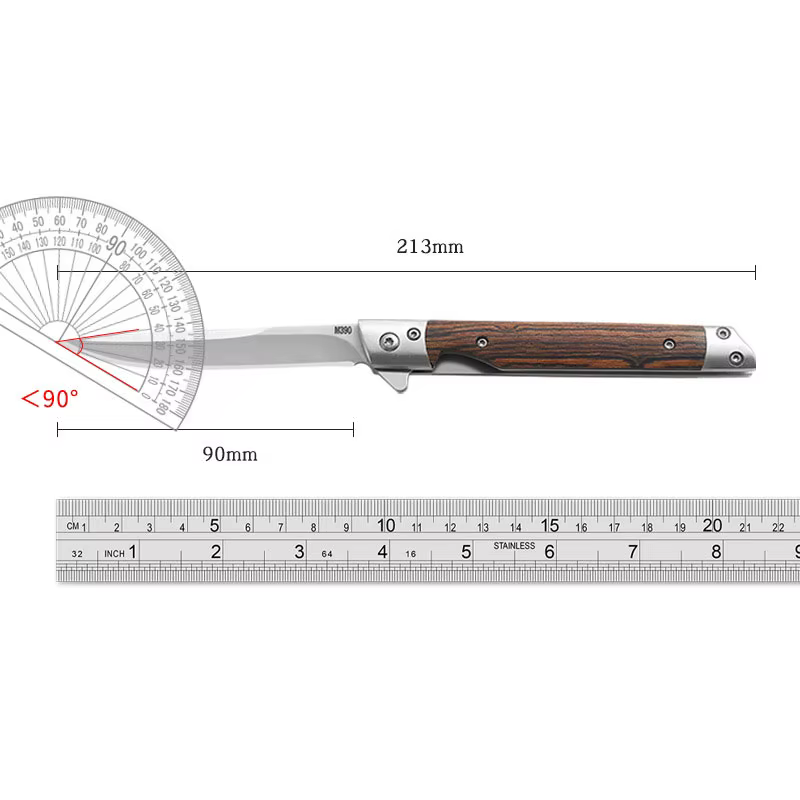 Couteau pliant à motif damas, couteau de poche polyvalent à ouverture rapide pour Camping en plein a