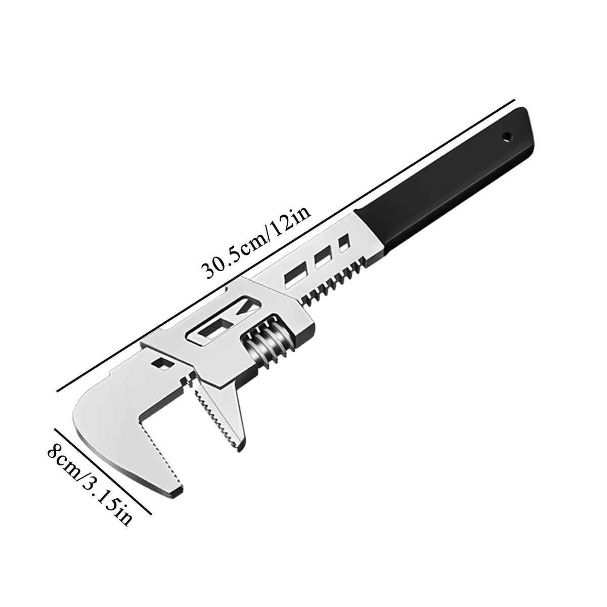 Clé de type 12 pouces à Angle droit, ouverture à large mâchoire, clé réglable, outils à utiliser dan