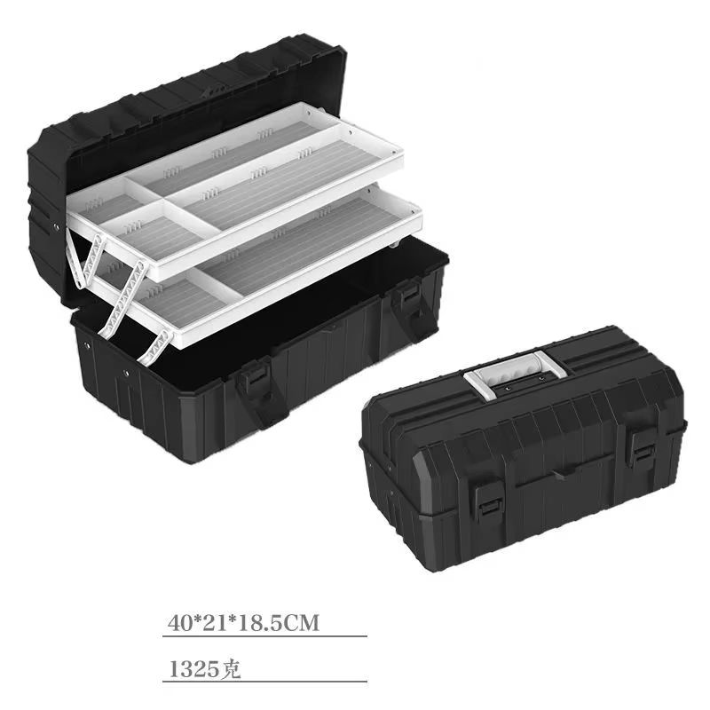 Boîte de rangement d'outils système professionnel, boîte à outils en plastique à 3 niveaux, accessoi