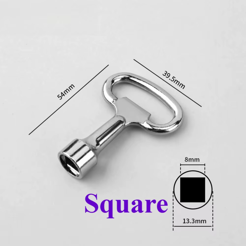 Clé droite, clé triangulaire, clé carrée, clé de robinet d'eau, clé de ventilation, serrure de porte