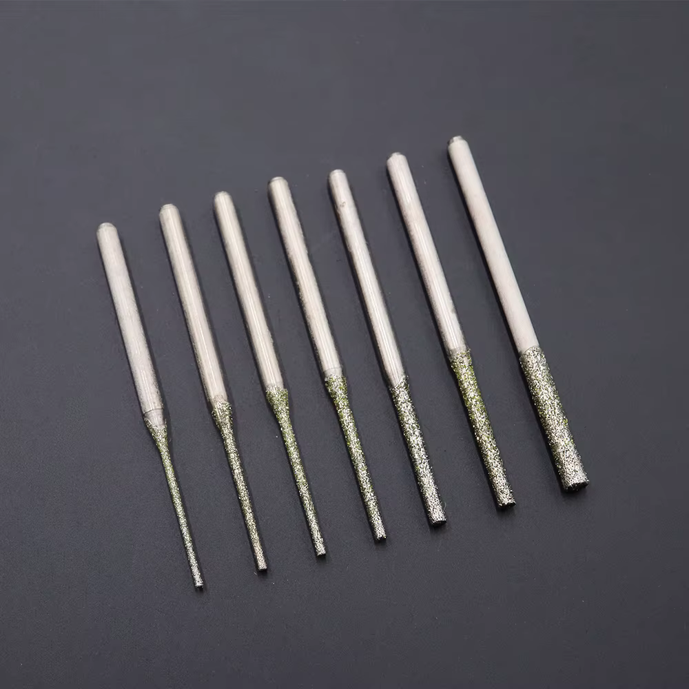 100 pièces ultralong diamant meulage bits tige 2.3mm trou de forage forets petites forets 0.8mm-2.5m