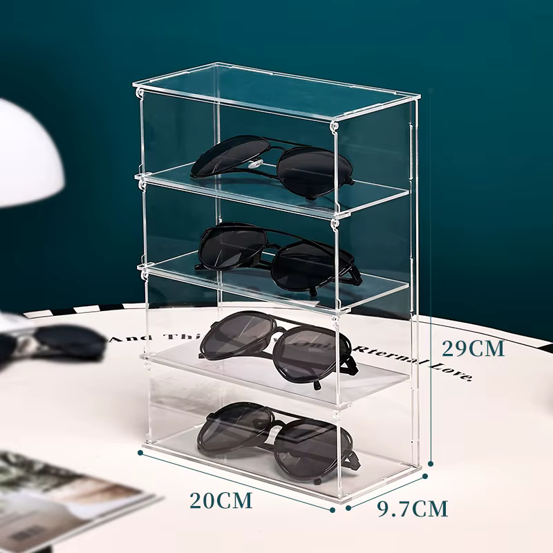 4/5/6 vitrine acrylique, vitrine de collection pour mini figurines pop, support de lunettes de solei