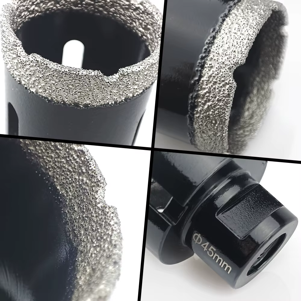 1 pièces M14 fil diamant sec brasé sous vide forage noyau de forage ensemble carreaux de porcelaine 