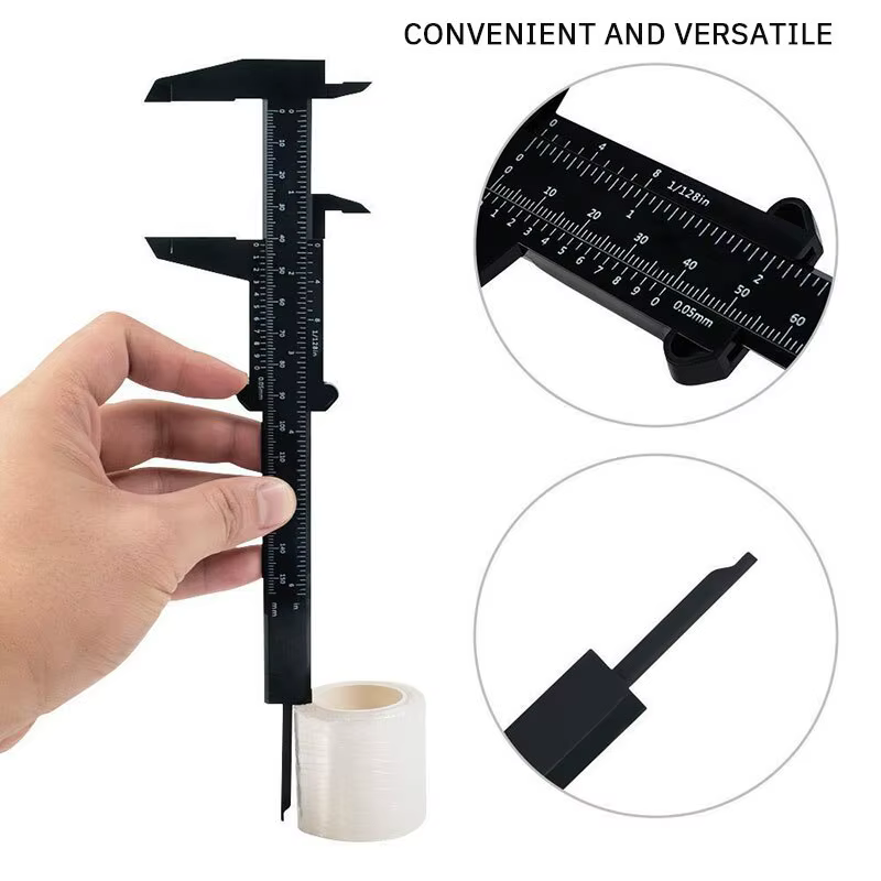 1PC plastique vernier étrier affichage numérique étrier Mini texte jouer étrier étudiant vernier règ