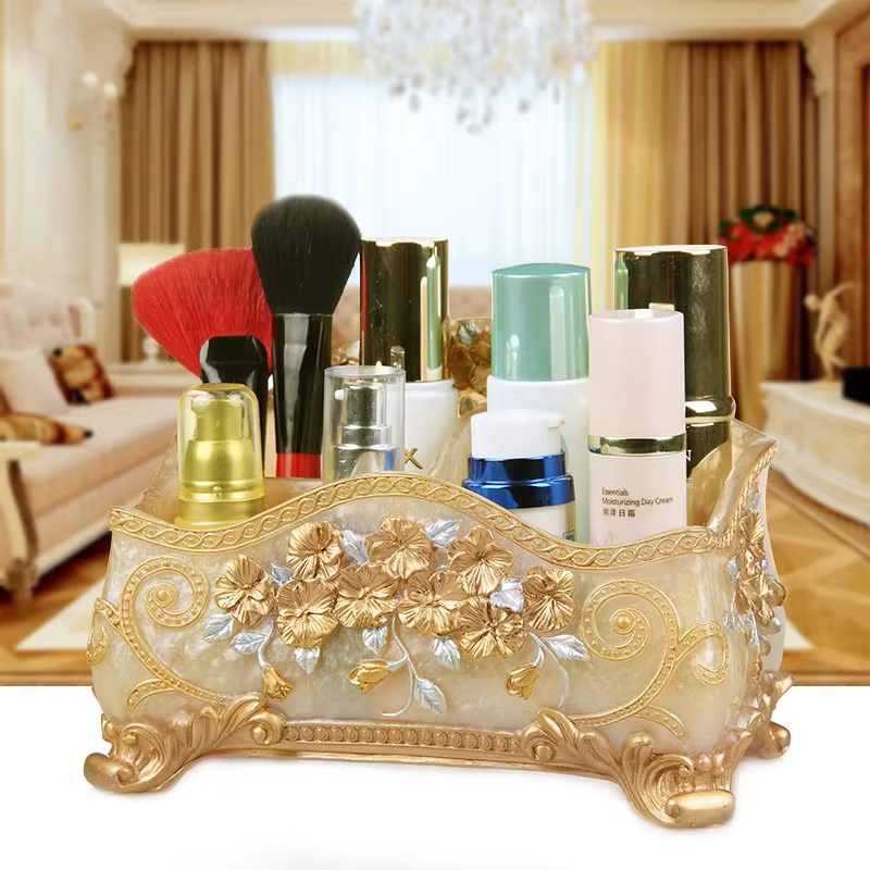 Boîte de rangement de bureau en résine, support de rangement pour cosmétiques MELLarge
