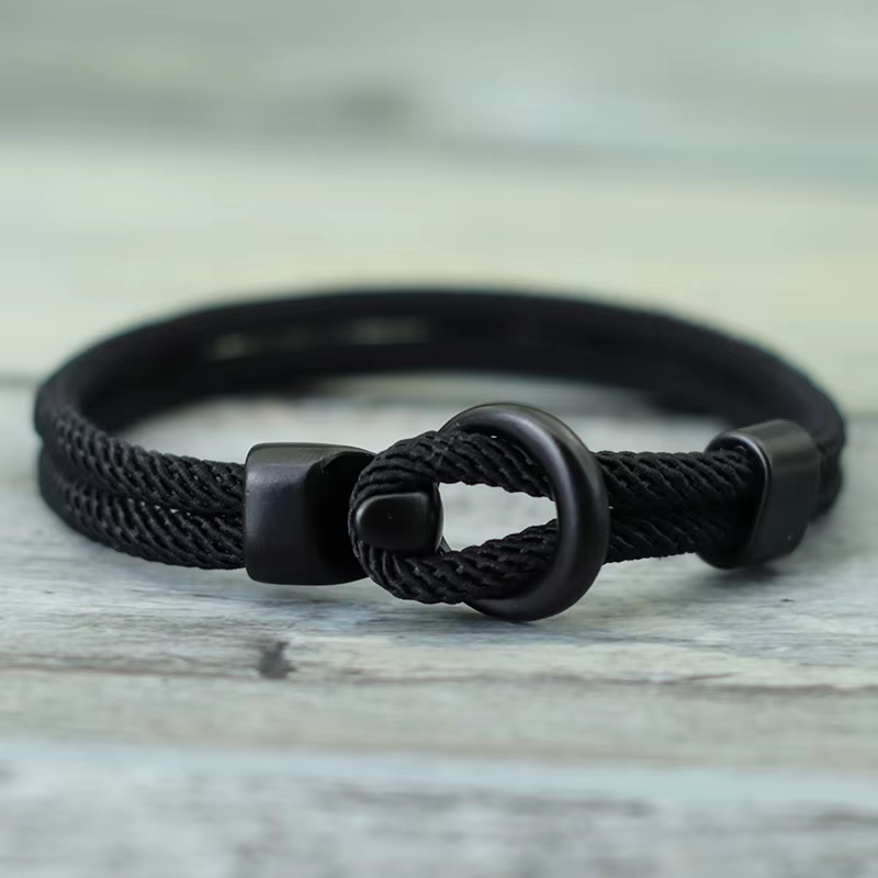 Bracelet en corde pour hommes, Double couche, pour Camping en plein air, accessoires de survie, para