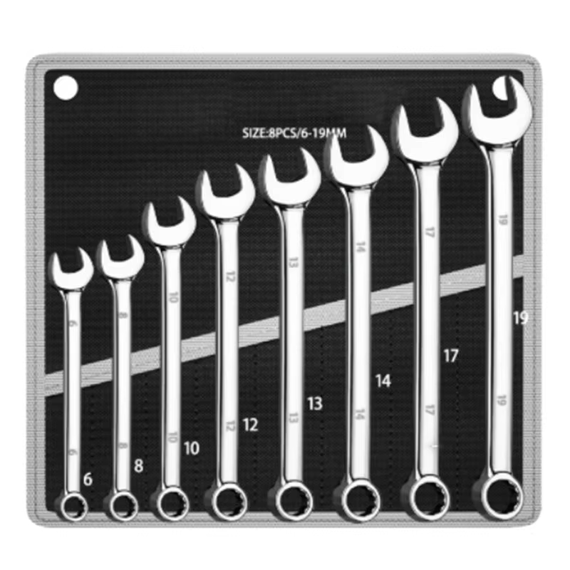 Jeu de clés à fourche BSEVB, 8 pièces, gamme 6-19 mm, qualité haute performance, CR-V