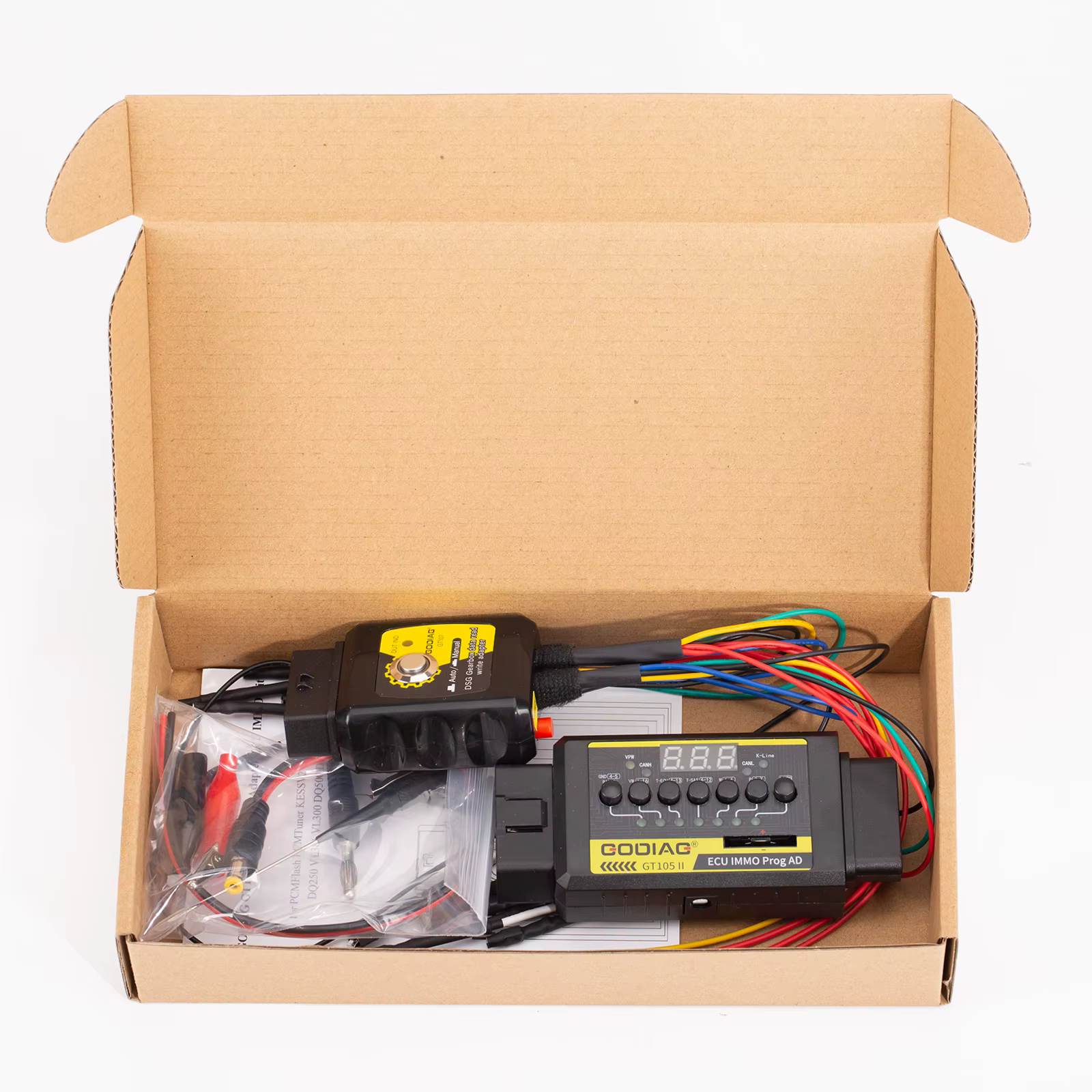 Adaptateur de boîte de vitesses GODIAG GT107 DSG avec GT105 II IMMO Prog AD pour DQ250, DQ200, VL381