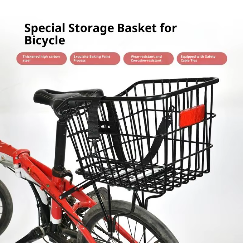 [YOUU] Panier de rangement arrière pour vélo en métal durable, panier de transport facile à installe