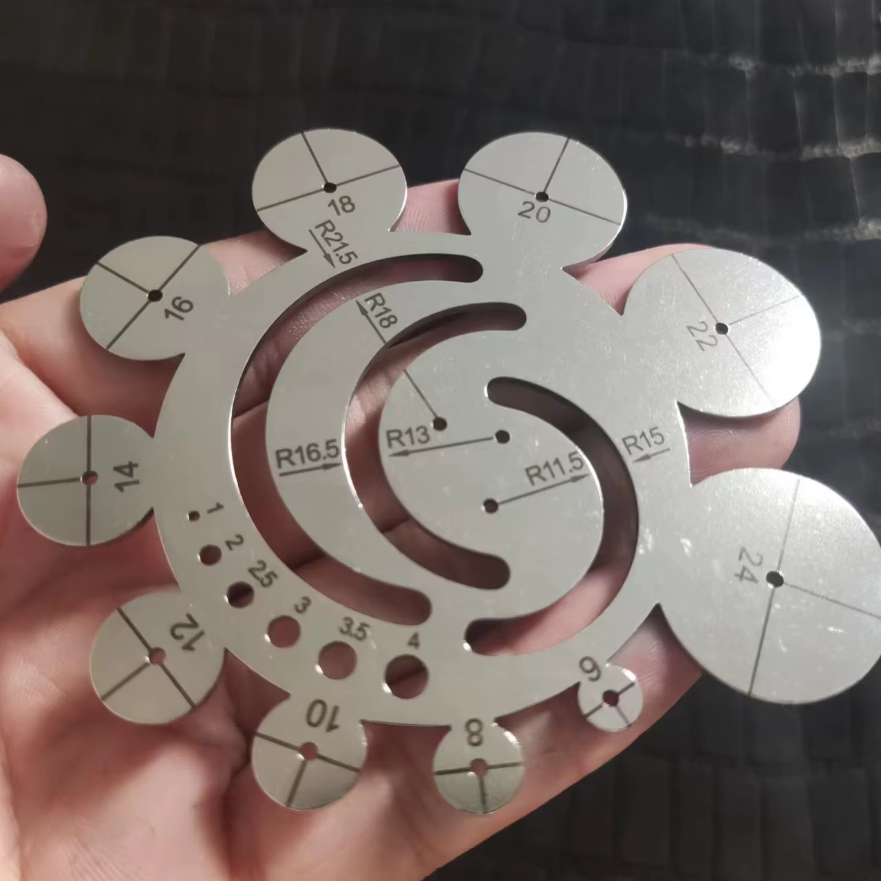Outils de coupe du cuir rond bricolage, cercle de règle de coupe d'angle en métal, ensembles d'outil