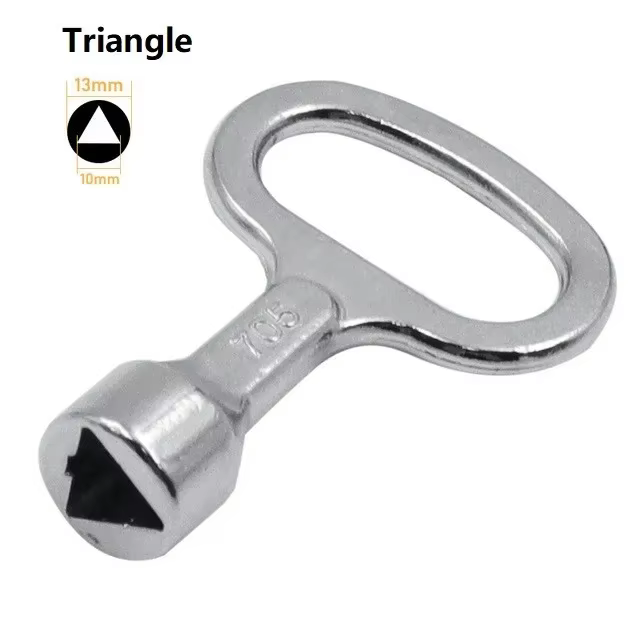 Clé universelle triangulaire à fente pour boîtier de distribution, clé de vanne, clé de serrure de c
