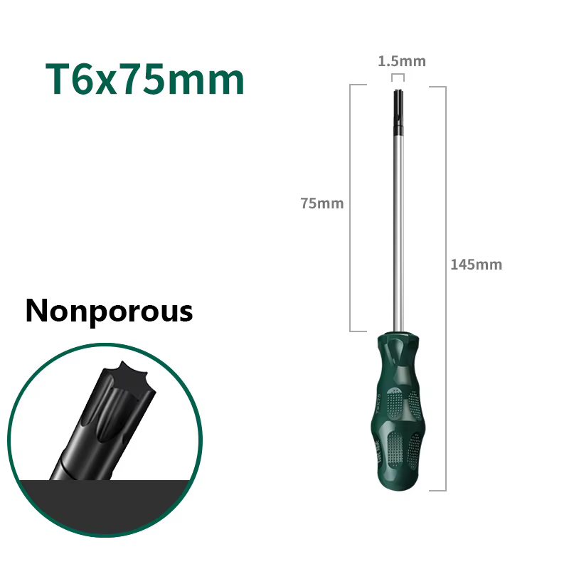 Tournevis magnétique Torx T6,T8,T10,T15,T20,T25,T27,T30,T40, outil manuel, tournevis de sécurité Tor