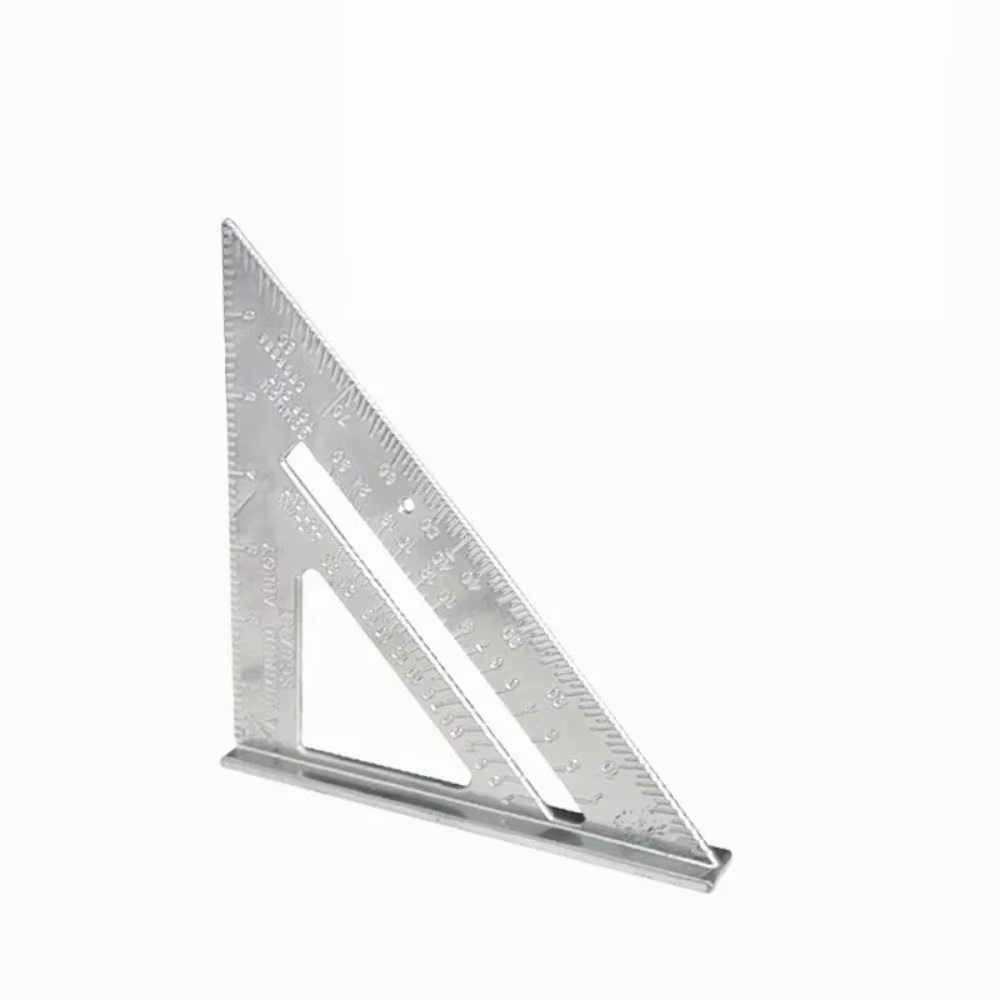 Règle triangulaire en alliage d'aluminium de 7 pouces, rapporteur d'angle métrique en pouces, mesure