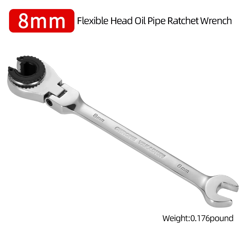 Clé à cliquet à tête flexible métrique 8-19mm, clés à cliquet professionnelles en acier au Chrome Va