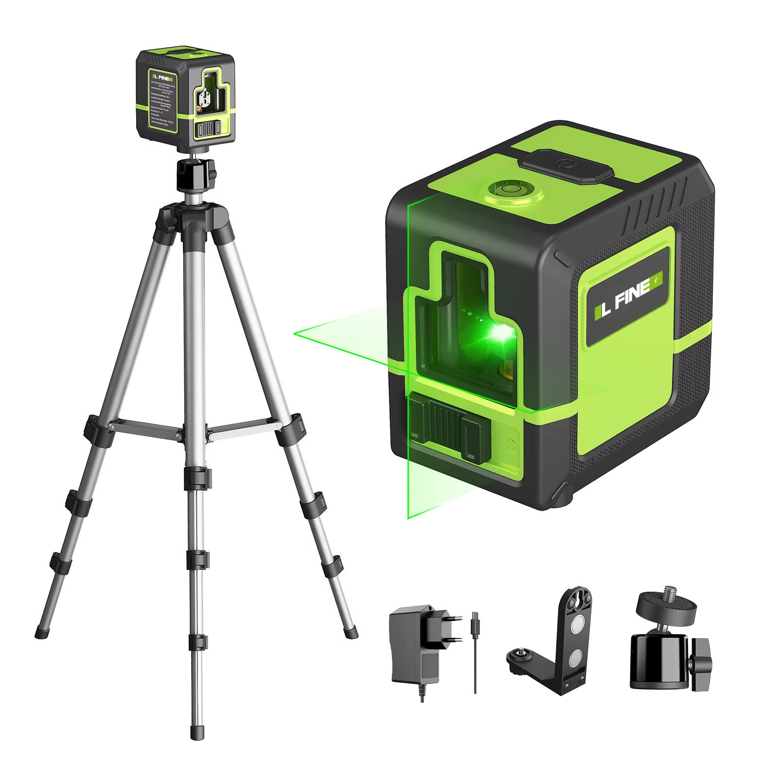 Lfine Laser niveau 2 lignes croix niveau vert Laser horizontal Vertical niveau Laser automatique 360