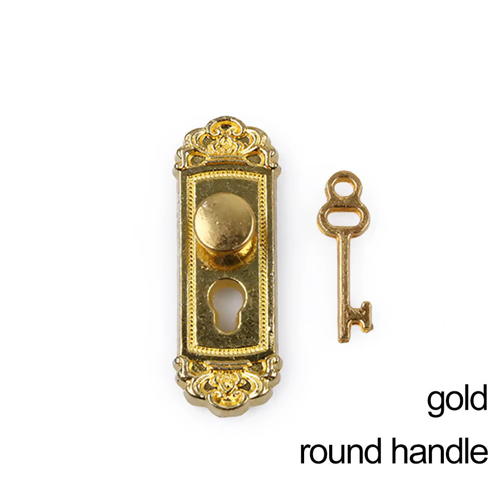 Ensemble de clés de serrure de maison de style rétro, mini boutons en laiton Foy, nervure de meubles