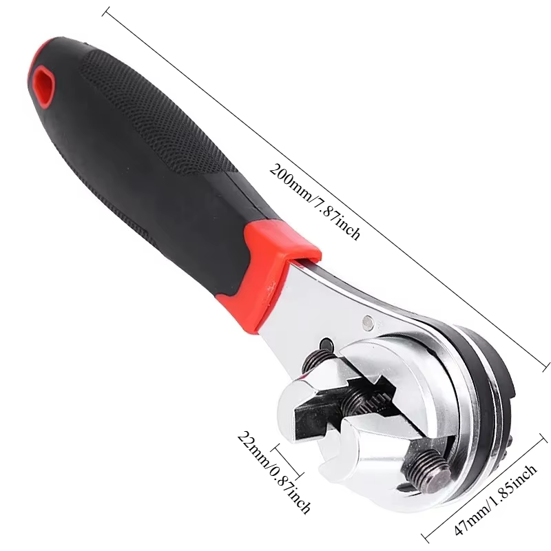 Clé à cliquet multifonctionnelle réglable 6-22 mm, clé à cliquet universelle réglable, outils de rép