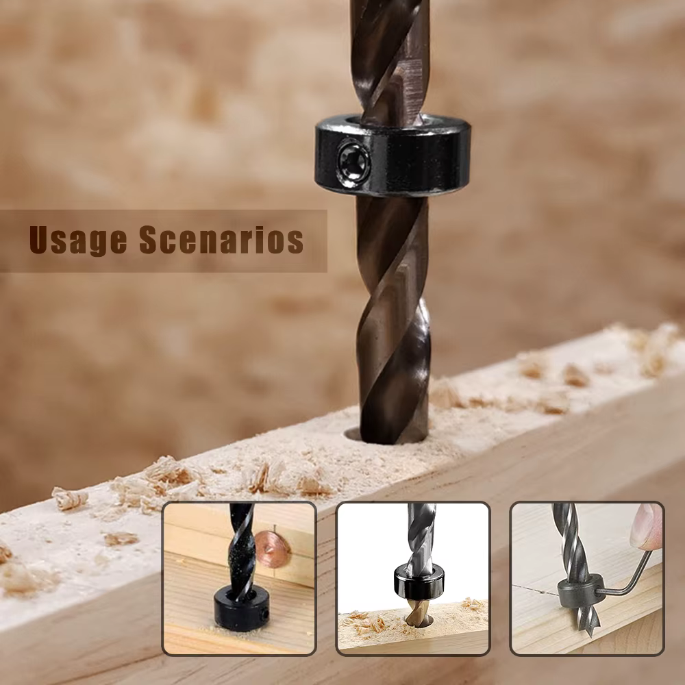 Jeu de colliers d'embout d'arrêt de profondeur de perçage 3-16mm, 9 pièces, anneau de limite de posi
