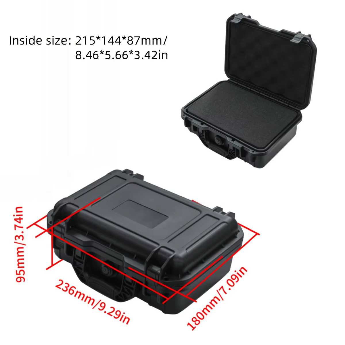 1 boîte à outils de protection robuste et étanche avec inserts éponge prédécoupées-plastique durable