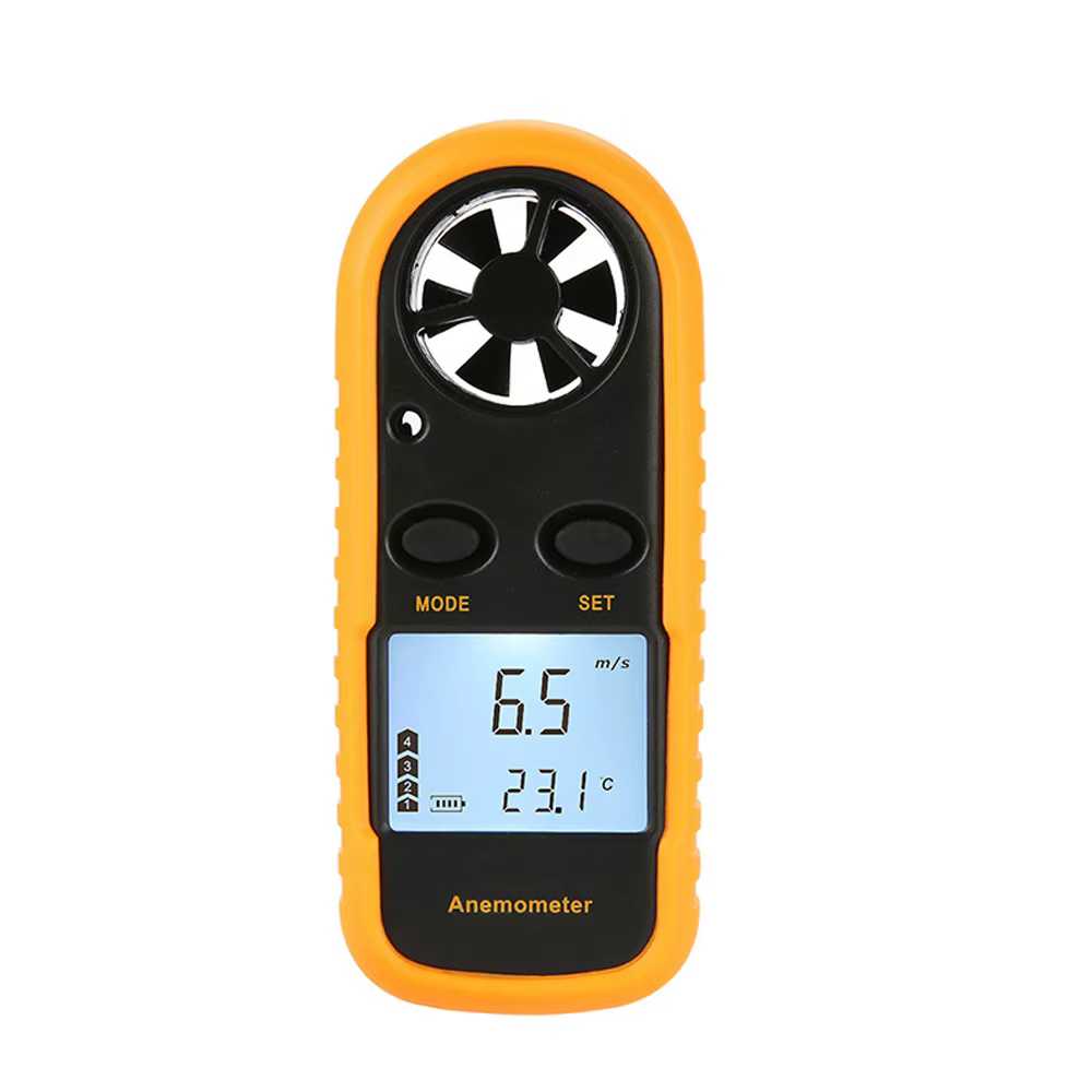 Mini compteur de vitesse du vent, anémomètre numérique 0-30 m/s, débit d'air avec rétro-éclairage LC