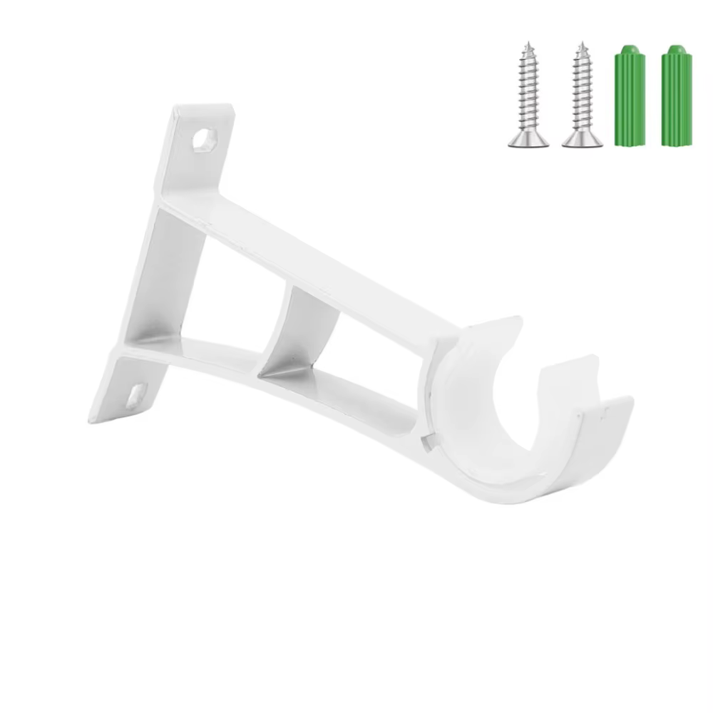 Nouveau Support de tringle à rideau en alliage d'aluminium avec vis, Clip de fixation de rideau en m