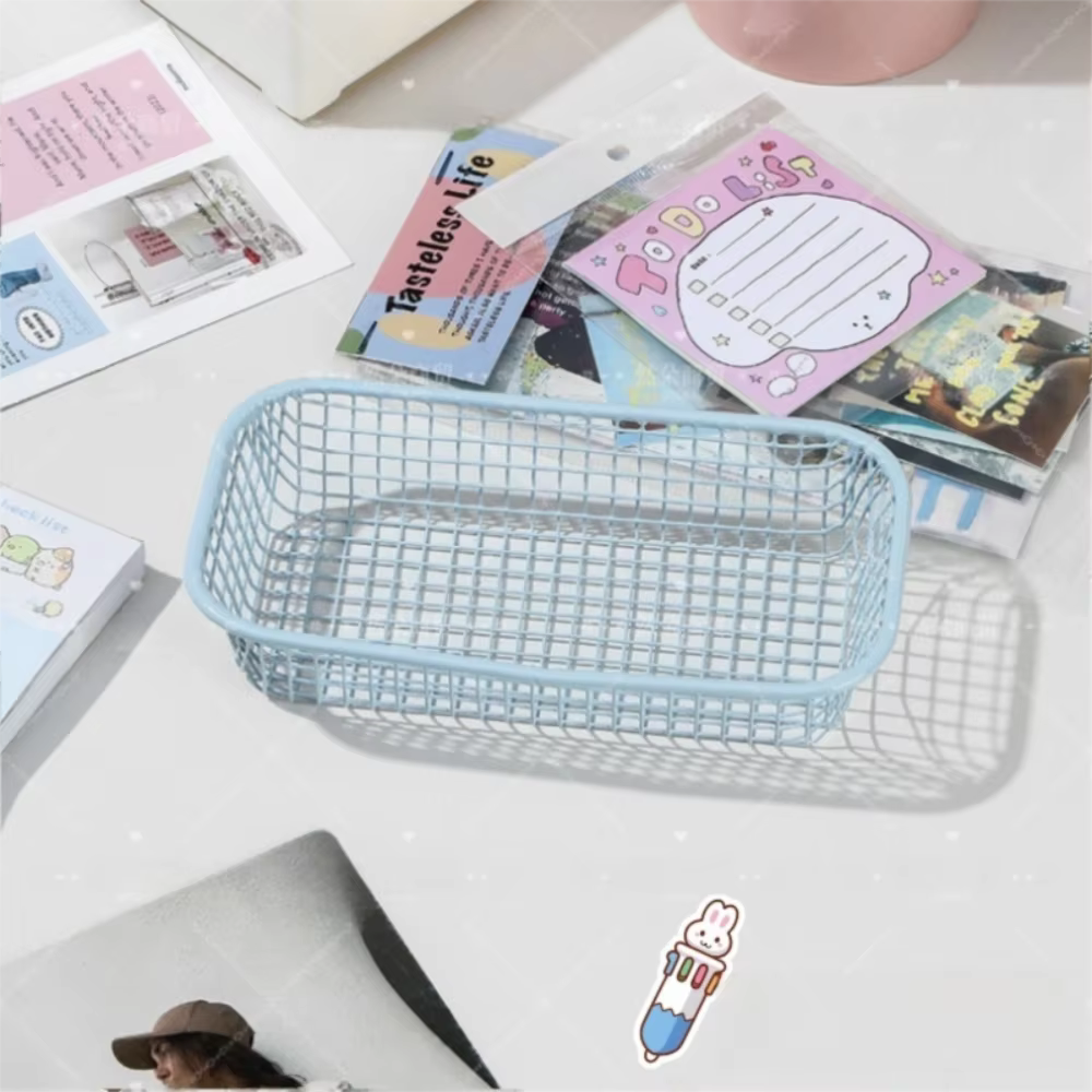 Nouveau Panier de rangement en métal Mini panier organisateur simple organiser INS maquillage suppor