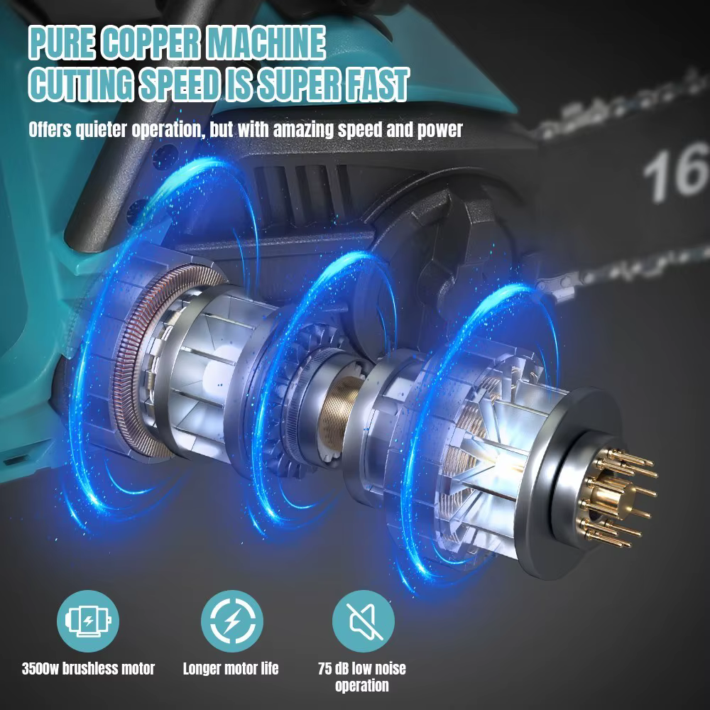 Makita – tronçonneuse électrique sans fil de 16 pouces, avec huileur automatique, outil de coupe pou