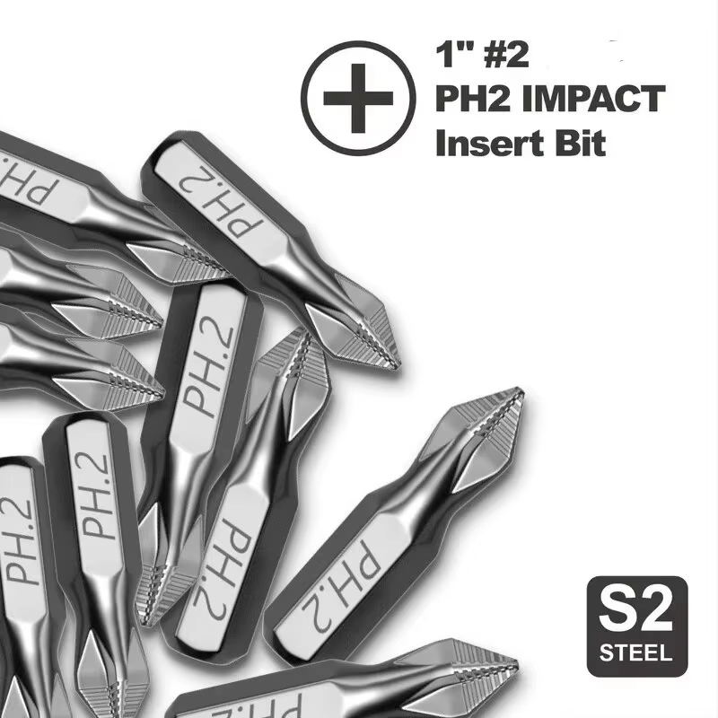 Embout de tournevis à percussion PH2 de 1 pouce, parfait pour les projets de plastique, de bois et d