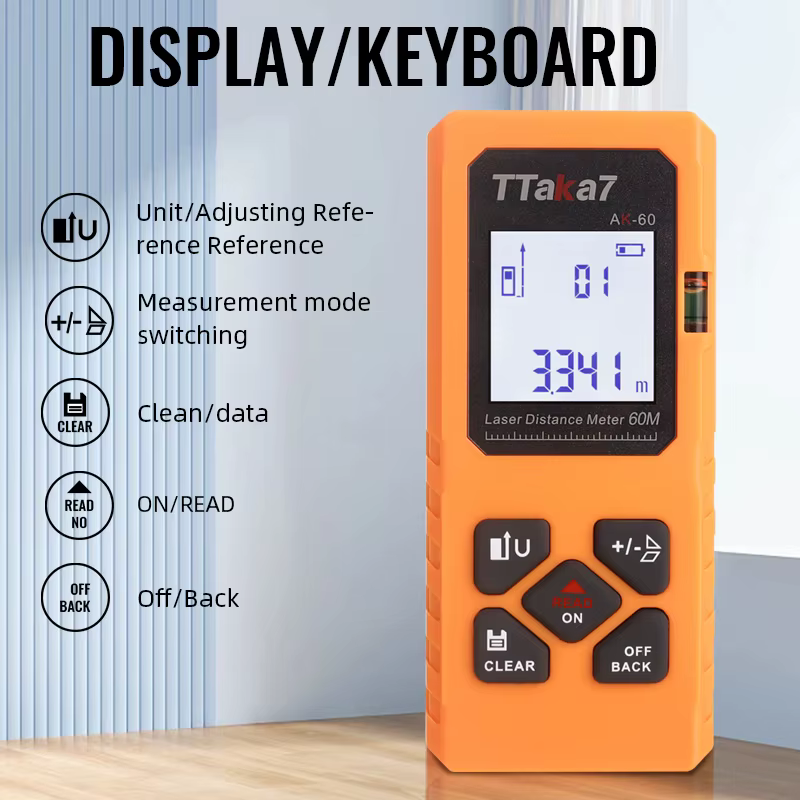 Mini télémètre laser intelligent portable, outil de mesure infrarouge, aste par USB, 40m, 60m