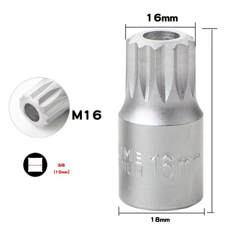 Extracteur carré de clé de vidange d'huile pour douille à vis, acier au chrome vanadium, démontage d