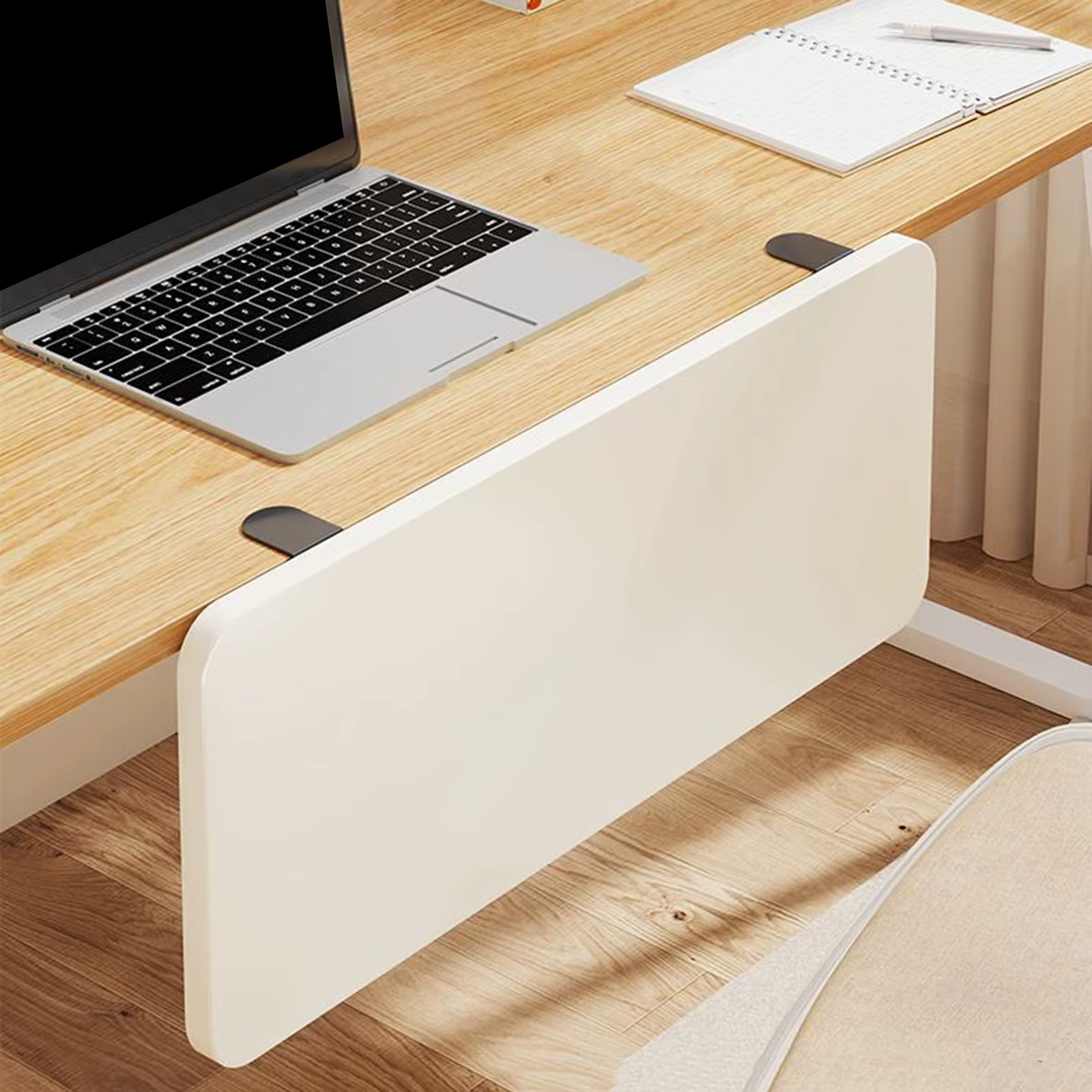 Planche d'étagère d'extension de bureau, fixation d'extension multifonctionnelle pliable pour le bureau et la maison, 50x20cm, Support robuste, panneau d'élargissement