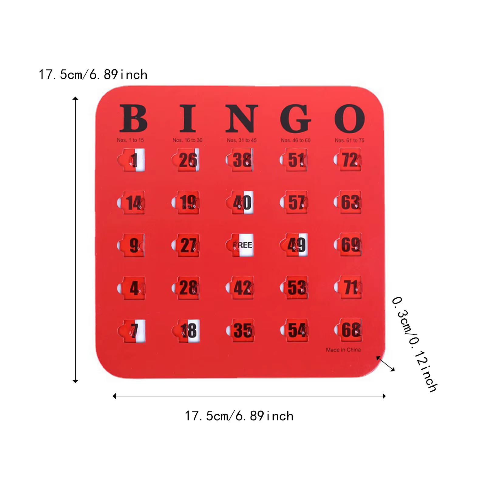 5 pièces cartes de jeu de Bingo grande impression