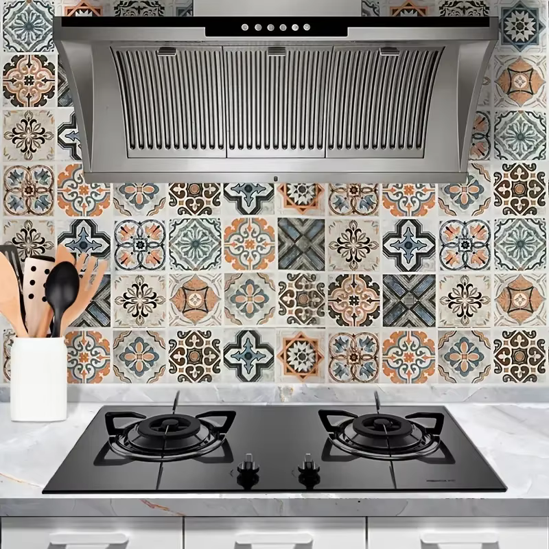 Carrelage 3D étanche armoire papier peint décor à la maison meubles vinyle mur auto-adhésif PVC papier peint armoires de cuisine porte autocollant