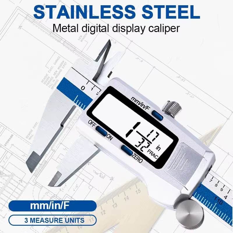 Acier inoxydable 0.01mm mesure de haute précision 150mm pied à coulisse numérique mm/pouces/Fraction zéro réglage