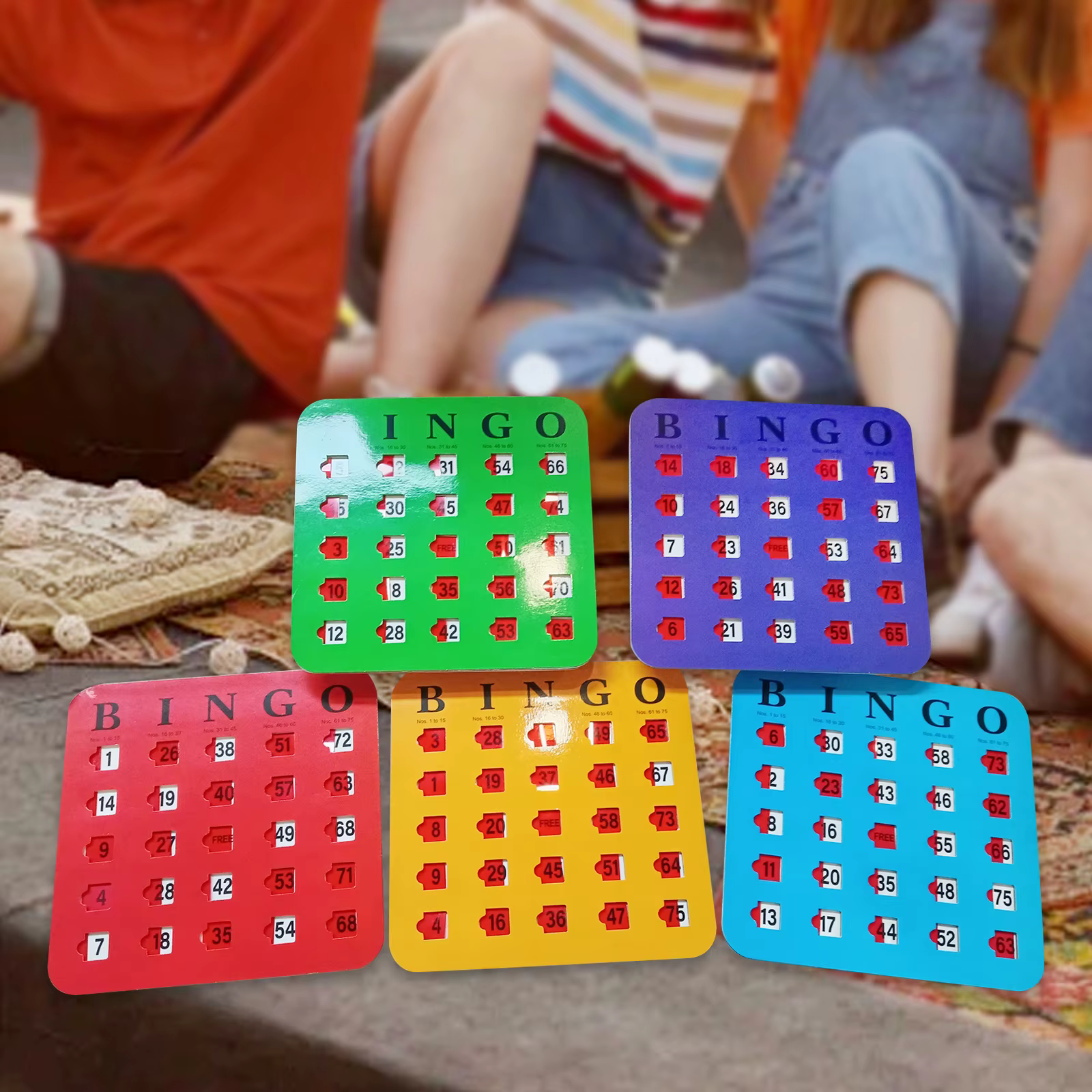5 pièces cartes de jeu de Bingo grande impression