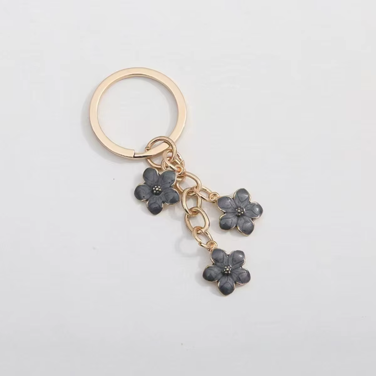 Porte-clés mignon à fleurs pour femmes et filles, accessoire de sac à main, clés de voiture, bijoux doux, cadeaux